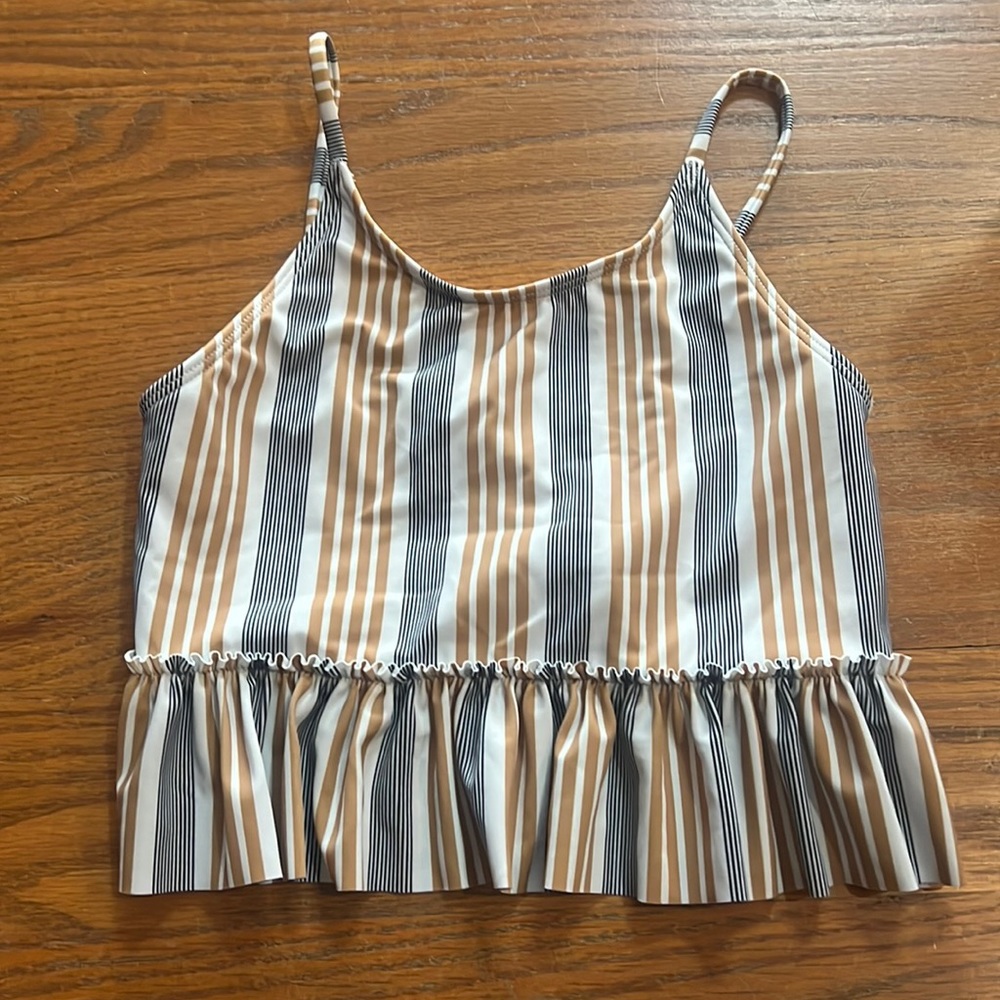 Kortni Jeane girls 10 11 stripe swim top